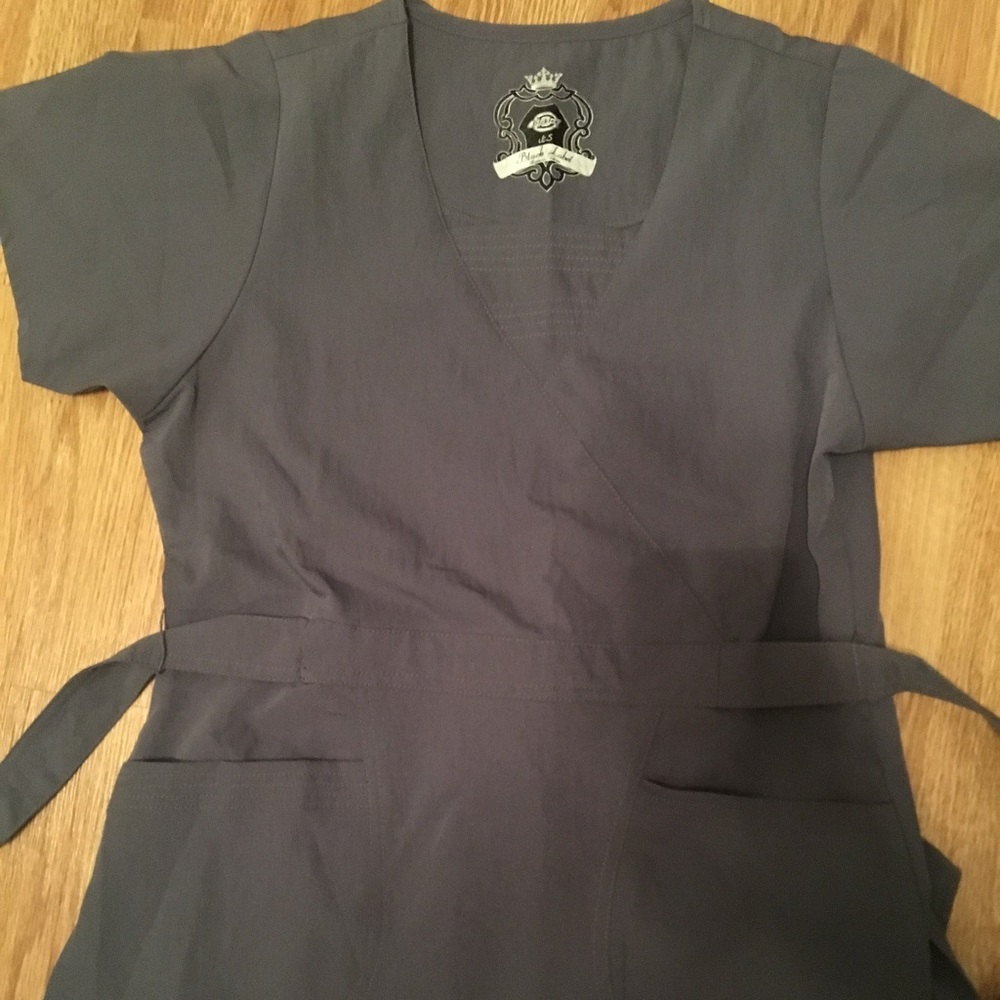 Gray scrub top
